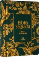 BIBLIA NVI - BIBLE JOURNALING - COM ESPACO PARA ANOTACOES - CAPA VERDE COM PASSAROS - LEITURA PERFEITA - FALEI COM AMOR